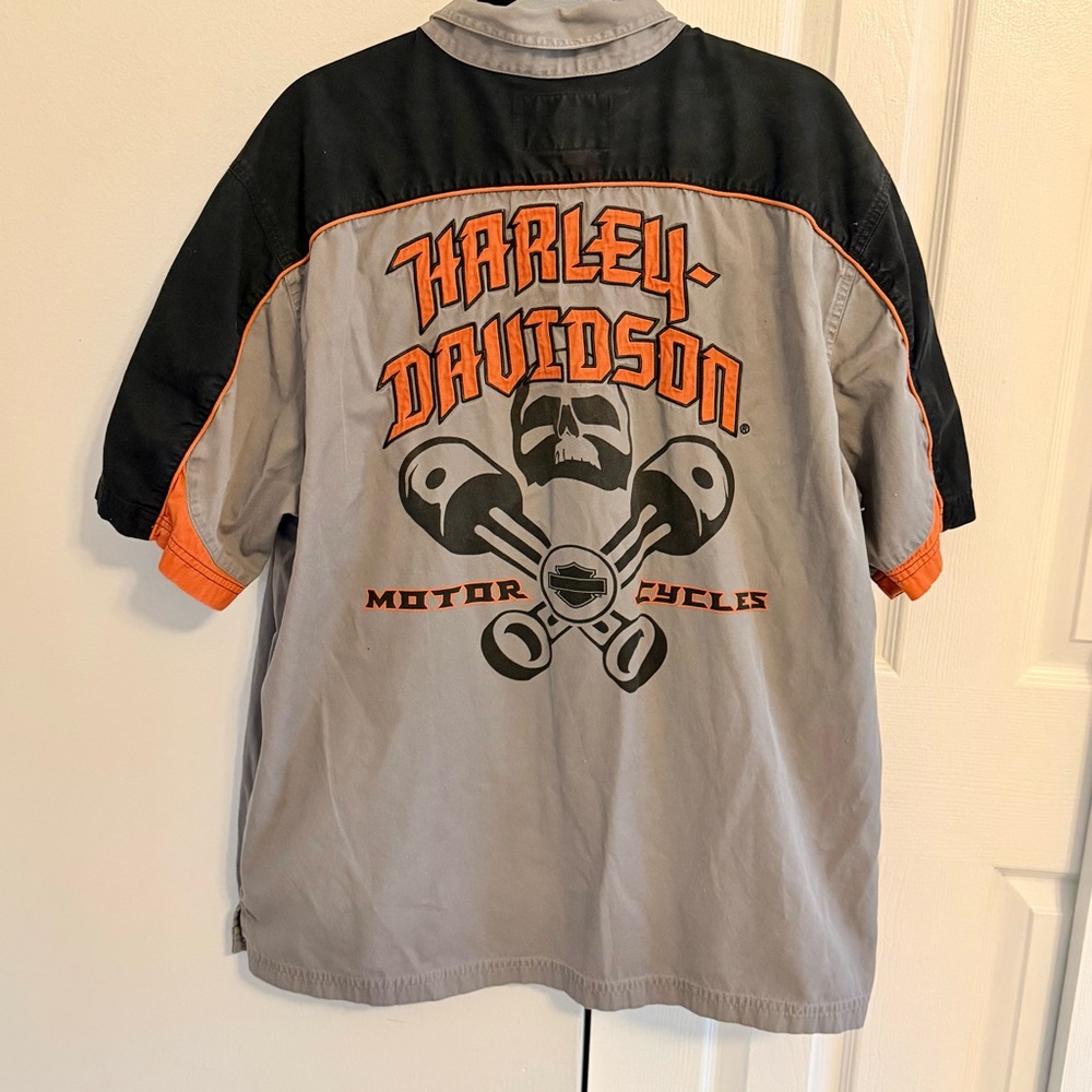 Harley-Davidson Men’s Gray Button Down Casual Shirt XL